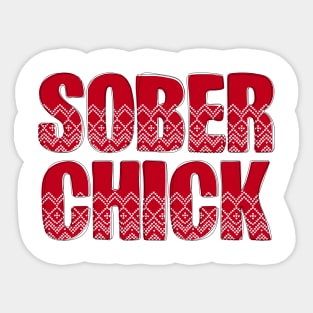 Sober Chick Christmas - Vintage Holiday Sobriety Sticker